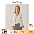 MindBridge春季女士刺绣针织开衫2024新款学院风纯色圆领毛衣外套