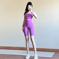 瑜伽短裤女套装彩色2024新款高腰高级感运动速干骑行五分裤健身服