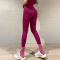 高腰收腹提臀健身裤女外穿紧身亮色运动野莓色瑜伽裤春夏2024新款