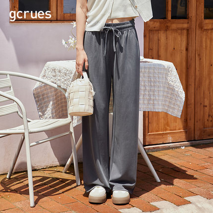 gcrues设计感山本裤子夏季女休闲裤2024年阔腿裤高腰显瘦宽松长裤