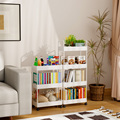 移动书架置物架家用书桌床头可移动小推车书本收纳窄小型夹缝架子