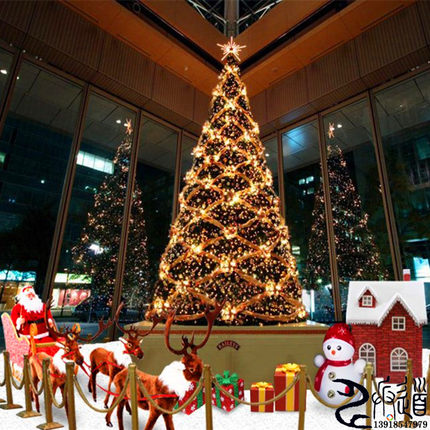 圣诞树大型4/5/6/7/8/9/10米12米商场酒店框架圣诞树装饰套餐15米