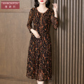 香妮芬高级感设计台湾网纱连衣裙中年妈妈夏装2024新款遮肚子显瘦