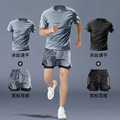 健身衣服男马拉松跑步田径训练夏季短袖短裤速干运动套装专用装备