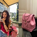 韩国小众双肩包包博主小红书同款粉色小香风链条包时尚书包女背包