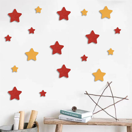 五角星3d立体毛毡墙贴儿童房墙壁幼儿园环创背景墙面星星装饰贴