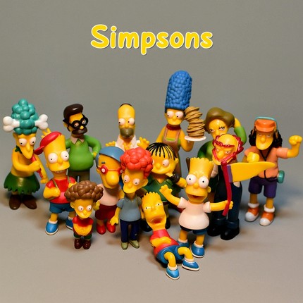 正版外贸散货simpsons辛普森一家人14款全家福手办模型公仔玩具