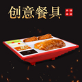 特色酒店创意餐具北京烤鸭盘密胺中式意境餐具个性保温烤鸭专用盘