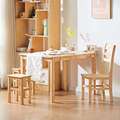 实木桌方桌橡木八仙桌简约小户型小方桌家用四方长方形餐桌椅组合