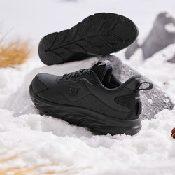 361男鞋运动鞋2024冬季新款加绒保暖休闲健步鞋革面防水减震跑鞋