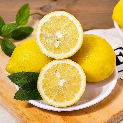 现摘黄柠檬新鲜皮薄一级籽香水鲜甜现摘青柠檬水果2/3/5/9斤包邮1