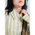 DOROTHY丨彩条衬衫女上衣设计感长袖减龄小清新休闲宽松小众衬衣