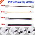5-100pcs 2/3/4/5 Pin LED Strip Connector for 8mm 10mm 12mm 3