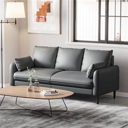高档UOSU小户型科技布双人三人网红沙发黑色小型客厅服装店两2米