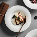 甜品蛋糕沙拉盘商用陶瓷装水果的盘子创意白色高端法式草帽盘餐具