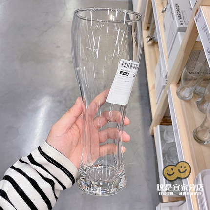 宜家代购代购 北欧风网红酒杯创意高颜值啤酒杯透明玻璃高脚杯