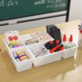 教室讲台粉笔盒黑板刷置物开学神器桌面台多分类抽屉收纳分隔内置