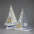 地中海风格帆船装饰品摆件海洋风木质轮船模型电视柜酒柜玄关摆设