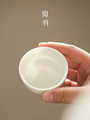 羊脂玉瓷小茶杯德化功夫茶杯家用品茗杯白瓷茶盏主人杯单杯泡茶杯