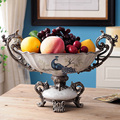 正品美式水果盘树脂创意家用客厅纸巾盒茶几摆件饰品欧式果盘三件