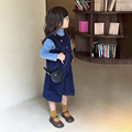 春秋新款韩版童装女童洋气灯芯绒马甲阔腿裤两件套儿童打底衫套装