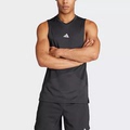 阿迪达斯男装2024夏季新款健身训练跑步背心运动无袖T恤衫 IS3708