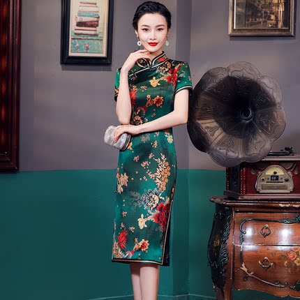 真丝旗袍2024新中式改良桑蚕丝年轻款少女复古典中国风连衣裙夏季