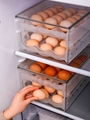 滑梯式鸡蛋收纳盒滚动鸡蛋盒滚蛋双层托架透明鸡蛋盒子冰箱用日式