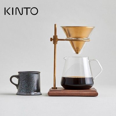 日本kinto复古黄铜手冲咖啡壶支架免滤纸滴漏分享壶 滤杯器具套装