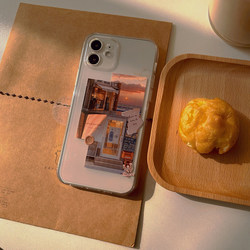 原创设计夕阳寄来的信 苹果15手机壳简约14透明软壳适用华为mate50