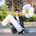 32寸白色数字铝膜气球简约周岁儿童生日派对装饰户外野餐拍照道具