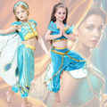 女童迪士尼茉莉公主裙儿童cos发饰项链假发套印度舞舞蹈表演服装