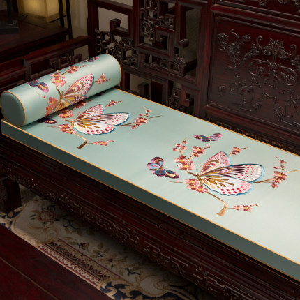 中式实木家具坐垫古典家用红木刺绣沙发垫防滑客厅加厚海绵垫定制