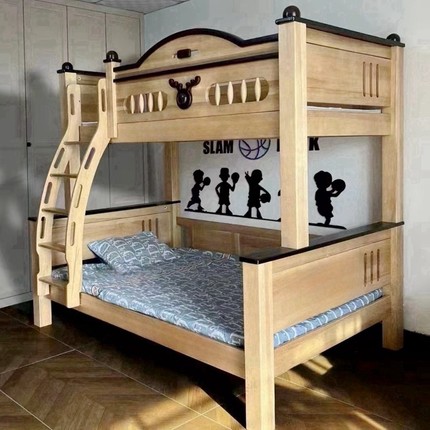 全实木高低床实木儿童床上下床双层床木床多功能子母床成人上下铺