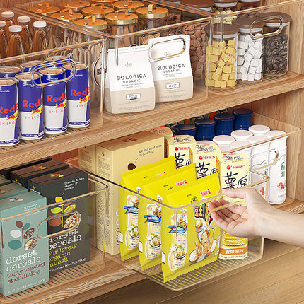 透明收纳盒桌面零食化妆品杂物储物篮筐家用亚克力塑料厨房整理盒