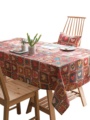 民族风文艺复古棉麻质感时尚圆桌布正方形台茶几客厅餐桌布爱心