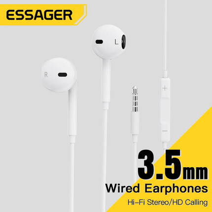 Essager 3.5mm Wired Headphones In Ear Headset Wired Earphone