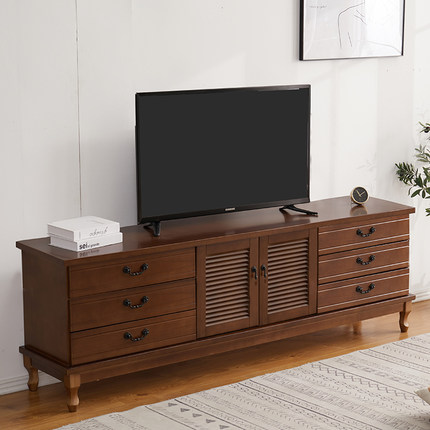 实木电视柜现代简约小户型客厅茶几组合欧式地柜经济新中式电视柜
