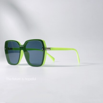 荧光绿色一片式墨镜UV400防紫外线圆形大框连体亮色个性太阳眼镜