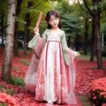 2024新款红色女童汉服春秋儿童中国风古装襦裙超仙长袖古风连衣裙
