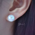 s925银淡水珍珠馒头耳钉
