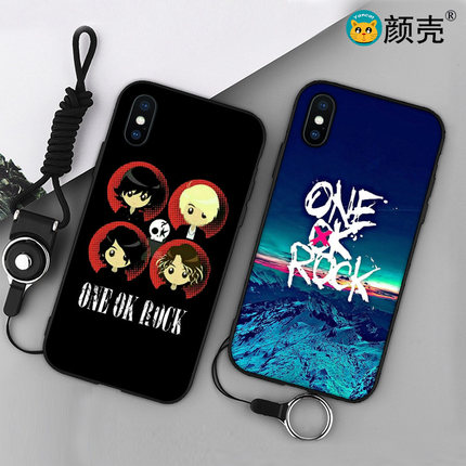 ONE OK ROCK卡通6s适用x手机壳8plus女iphone5s软壳7挂绳6p磨砂黑