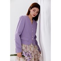 美妃原创紫色气质时尚高级立体裁剪纯色西装女款新款秋季短款外套
