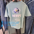 正品Levis李维斯2023年浅绿色纯棉圆领印花男士短袖T恤87373-0049