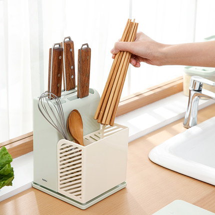 刀架筷子笼一体家用置物架厨房刀具收纳盒沥水防霉多功能餐具篓筒