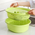 大号双层沥水篮塑料洗水果蔬菜收纳篮子沥水架厨房洗菜淘菜盆套装