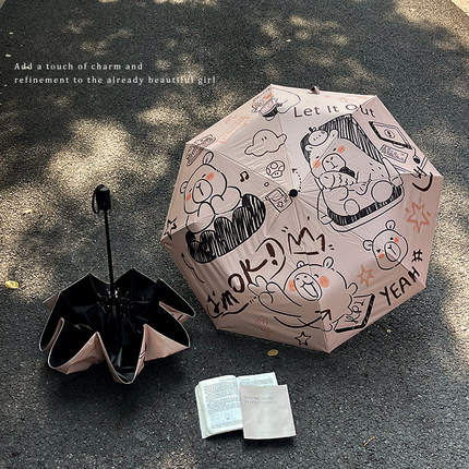 卡皮巴拉雨伞女晴雨两用学生上学专用小巧便携夏季防晒遮阳自动伞