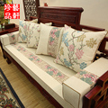 新中式红木沙发垫棉麻带靠背实木椅坐垫加厚罗汉床垫子五件套定制