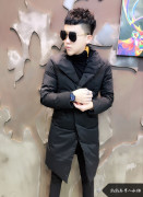 2023冬季潮流男士个性修身羽绒服韩版英伦帅气中长款时尚羽绒外套