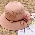 春夏新款帽子女休闲时尚太阳帽夏季针织盆帽户外旅游可折叠遮阳帽